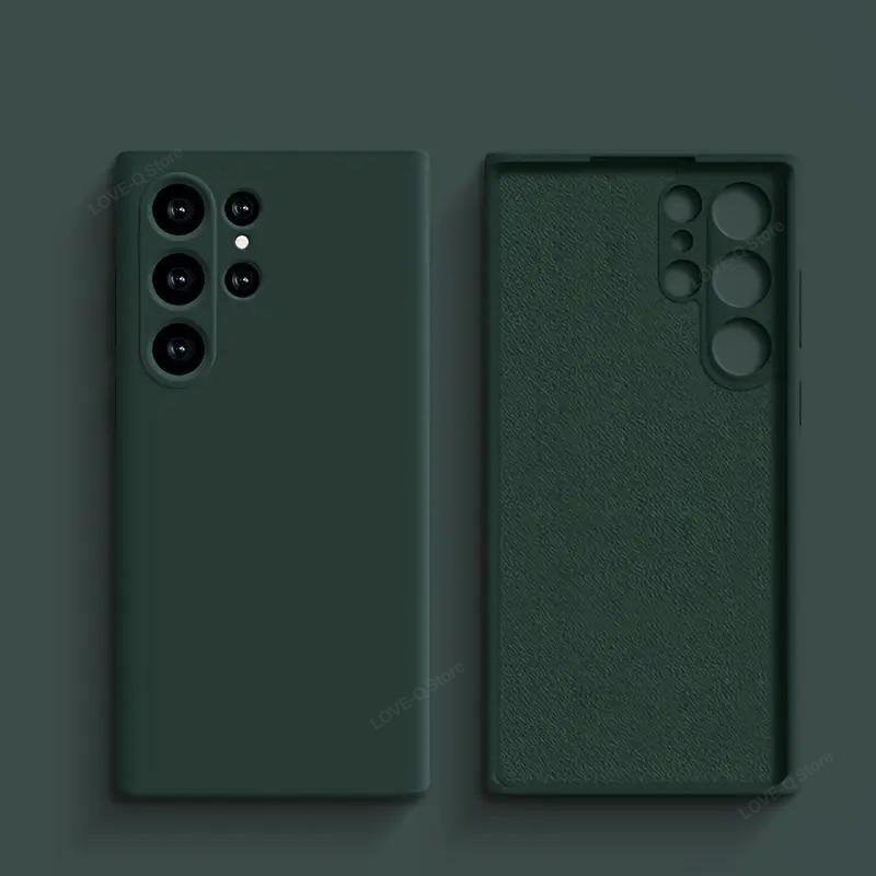 

Для S25 Ultra Plus чехол роскошный жидкий силиконовый мягкий TPU чехол для Samsung Galaxy S25 S24 S 25 Ultra Plus S25Ultra чехлы для телефонов принципиально Galaxy S24 Ultra темно-зеленого