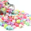 200Pcs Acrylic Beads Candy Color Love Flower Star Butterfly Loose Bead for Jewelry Supplies DIY Bracelet Keychain Decoration