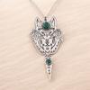 925 Sterling Silver Natural Green Onyx Gemstone Handcrafted Pendant 4" For Gift CP-26-17
