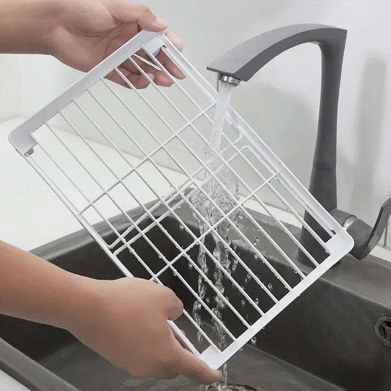 1/2pcs Folding Shelf Storage Rack Kitchen Bathroom Folding Cabinet Storage Rack Kitchen Novelty Accessories Item Organizer