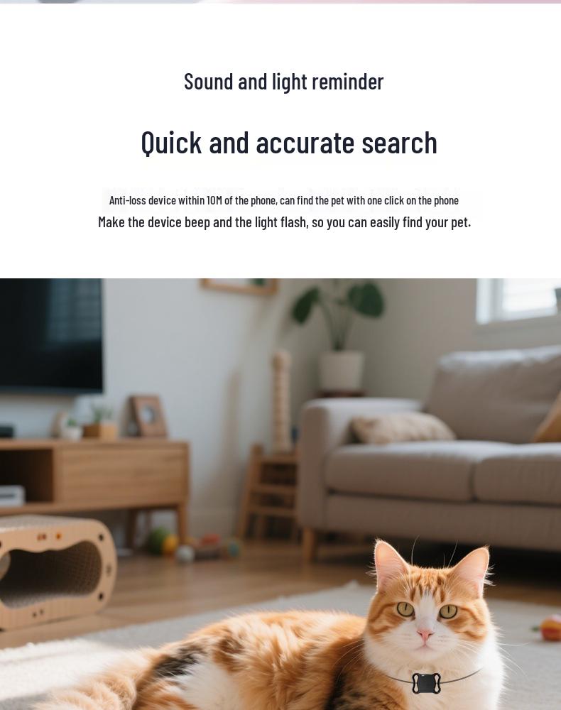 Universal Pet GPS Tracker for Cats and Dogs - Compatible with Android/iOS, Anti-Lost Device