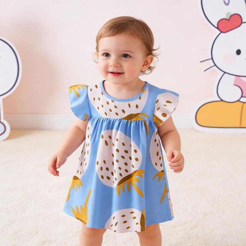 Children's Strawberry Dress: Summer Printed Sweet Princess Dress for Girls
