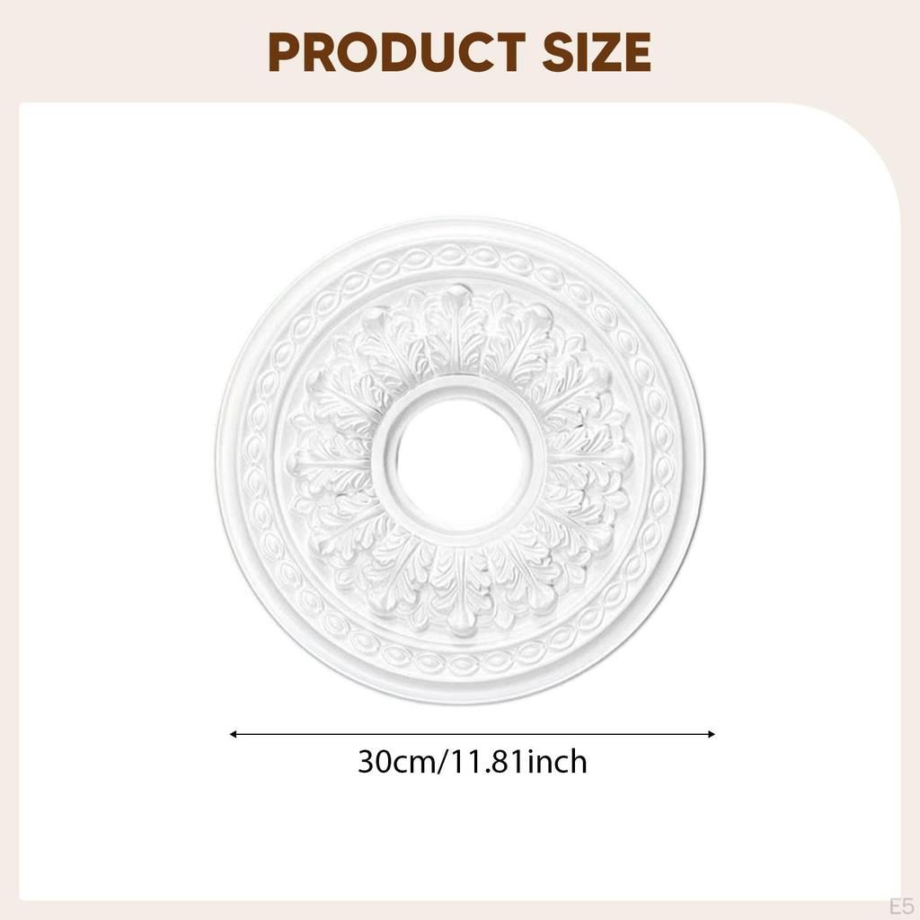 , Roseta de Teto Elegante, Versátil e de PU para Luminárias – Placa Decorativa para Quartos, Bibliotecas,