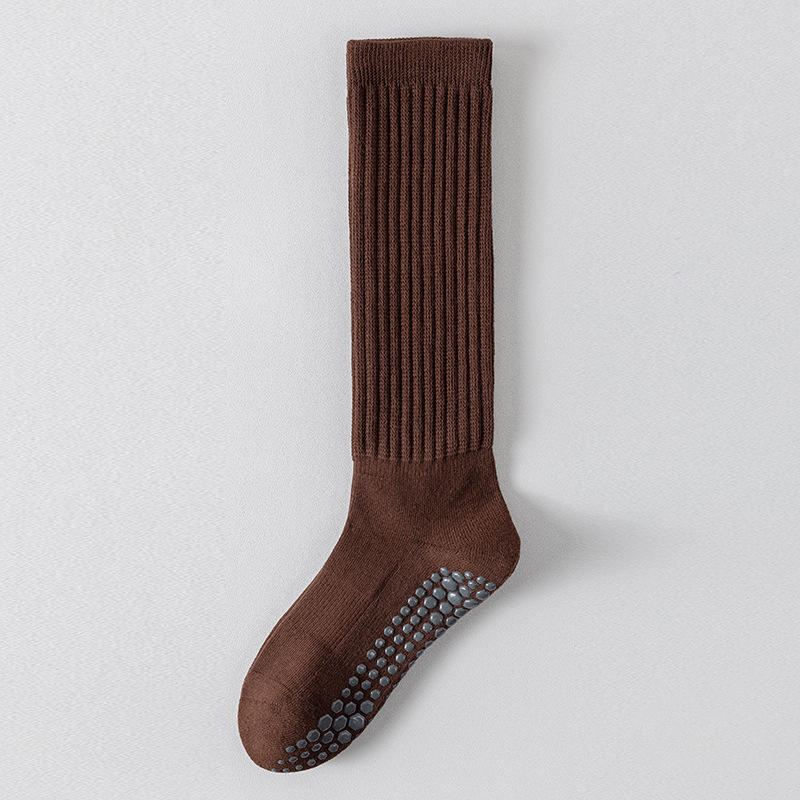 1 Pair Of Yoga Socks, Medium Length Pure Cotton Anti Slip Silicone Indoor Fitness Pilates, Women'S Sports Socks Wholesal HOT