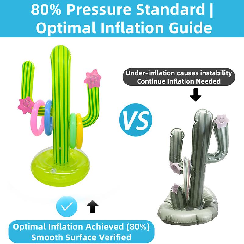 Inflatable Cactus Ring Toss Game Toy Set For Summer Beach Luau Party Decoration Hawaiian Pool Games Cactus