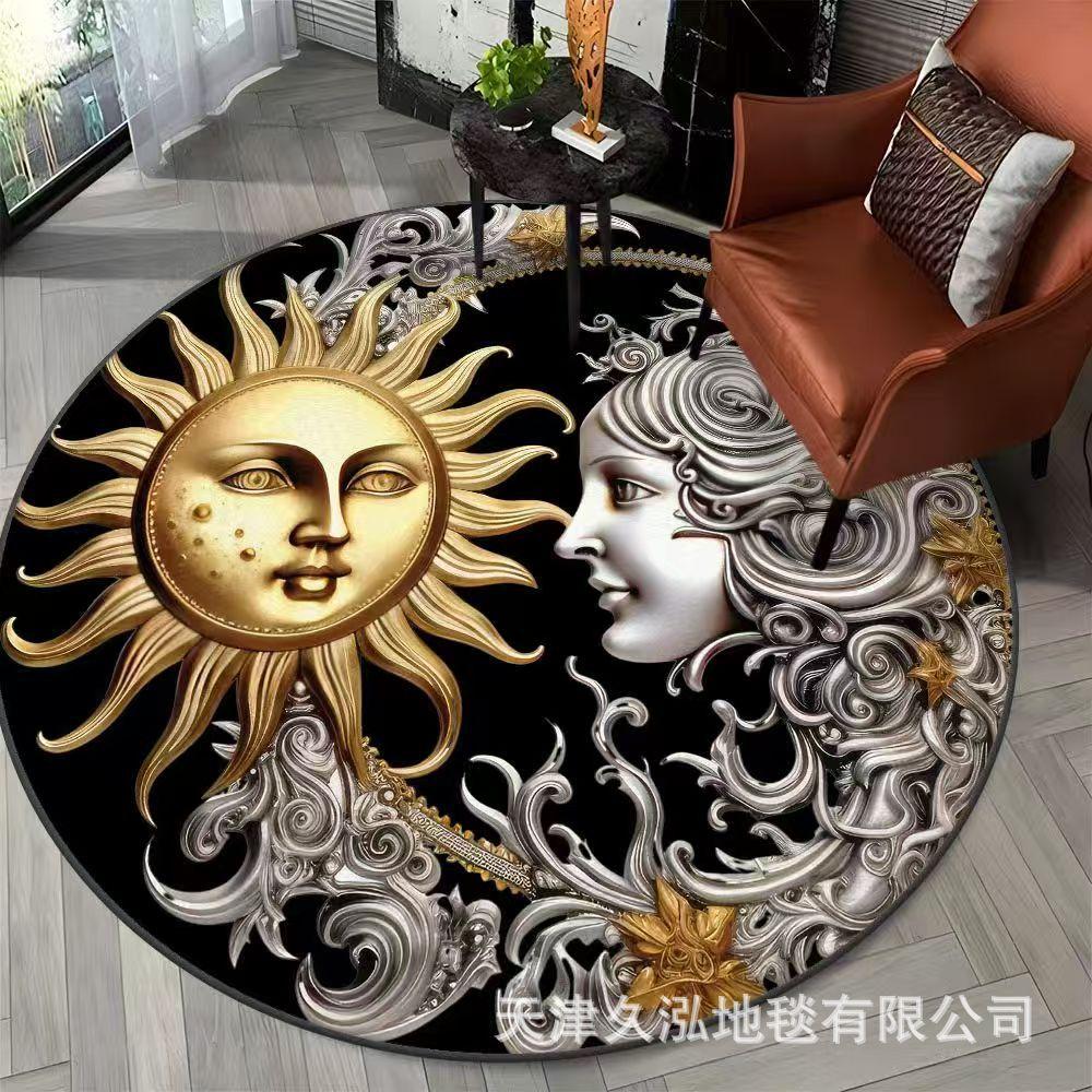 Circular Carpet Living Room Carpet Dirt Resistant Coffee Table Mat Anti Slip Hanging Basket Chair Mat
