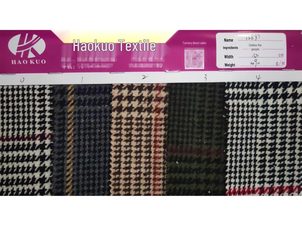 Autumn/Winter Houndstooth Woolen Coat, Suit, Shoes, Hats & Bags in Coarse Wool Plaid Fabric