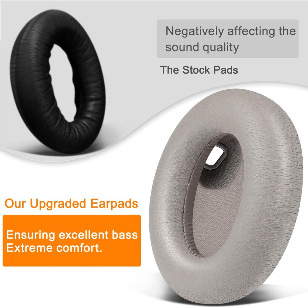 SOULWIT Replacement Ear Ear Cushions for Sony Compatible Headphone Soft Leather and Foam Pads, WH-1000XM4 (WH1000XM4) Headset, Pads, High-Density