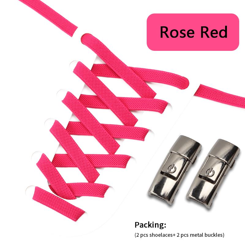 New No Tie Shoe Laces Press Lock Shoelaces Without Ties Elastic Laces Sneaker Kids Adult 8MM Widened Flat Shoelace for Shoes