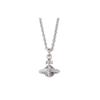 Mayfair Small Orb 3D Saturn Crystal Pendant Necklace Men Necklace Gunmetal-Grey Silver 6302039V02W130