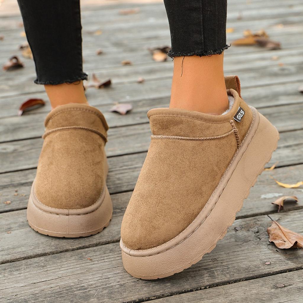 Large size women's shoes autumn and winter new thick-soled piled thickened couple warm snow boots short boots