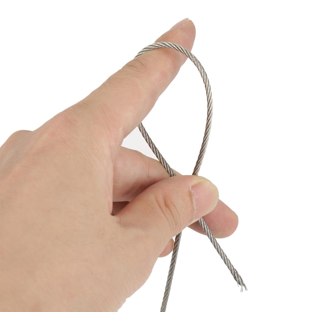 1Pc 20m 304 Stainless Steel Cable Wire Rope Hard Steel Wire for Fishing Lifting 2.5mm