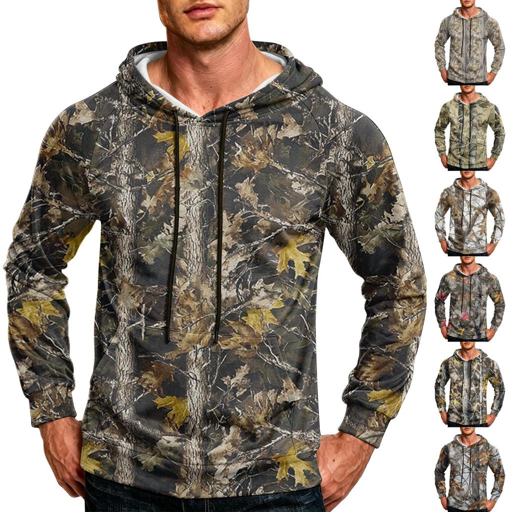 Men's Printed Casual Hoodie with Pocket and Drawstring for Everyday Wear