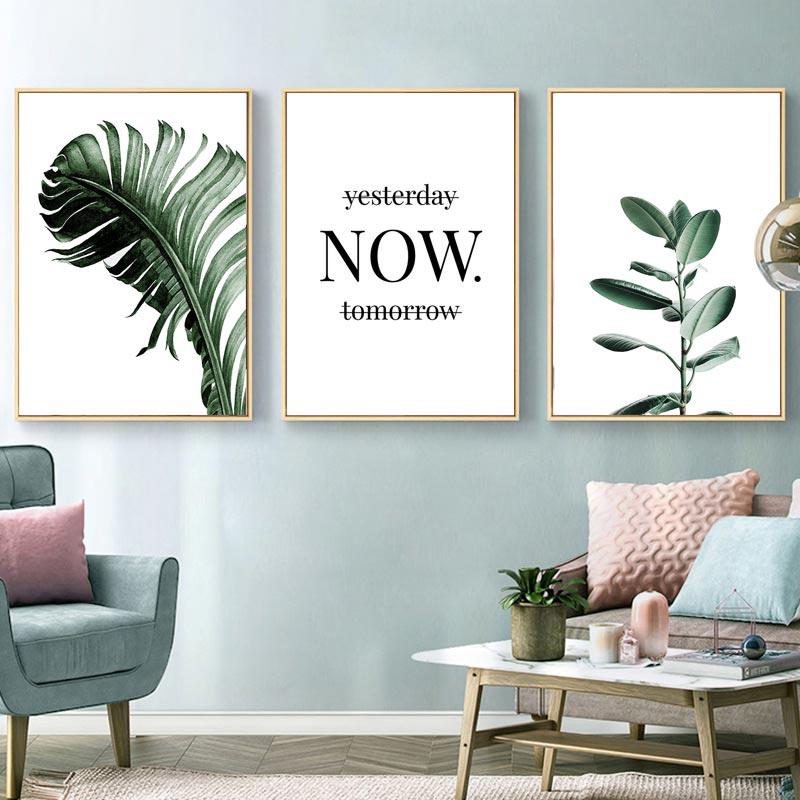 Monstera Green Plant Leaves Canvas Painting Posters Pineapple Parrot Painting Nordic Home Wall Decor Tropical Wall Art Pictures