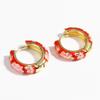Chinese Chinese Style Earrings Traditional Glaze Ear Jewelry Flower Enamel Ear Rings  Ladies