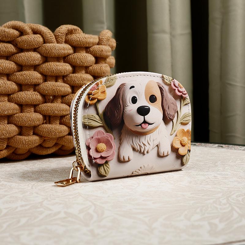 Niedliche Katzen-Geldbörse im koreanischen Stil: Cartoon-Druck Tier-Geldbörse & Damen Multifunktioneller Kartenhalter