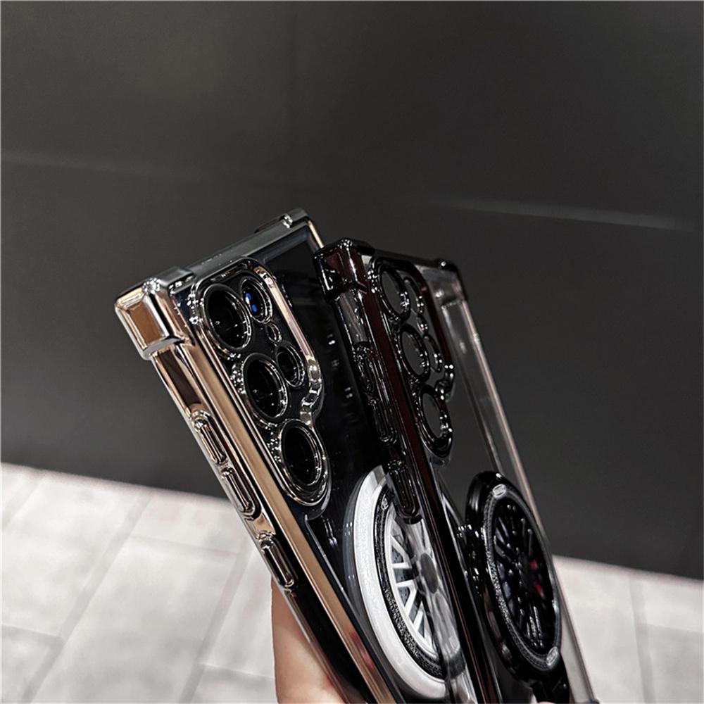 Shockproof Airbags Armor Magnetic Transparent Case for For Samsung S25 S24 Ultra S23 Fe S22 Plus A16 A54 A34 A15 A25 A35 A55 A24 A53