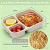 Bento Lunch Box Set 3 Compartment Food Storage Containers Wheat Straw Meal Prep Lunch Box Plastic Food Storage Container