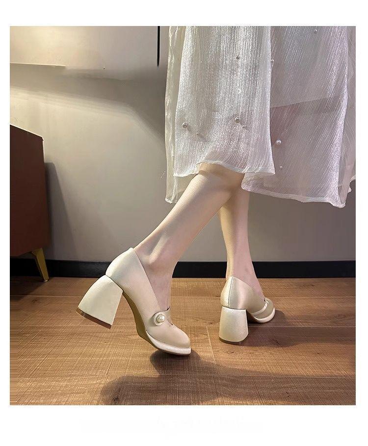 Women's Retro Mary Jane High Heels - 2025 Spring Collection