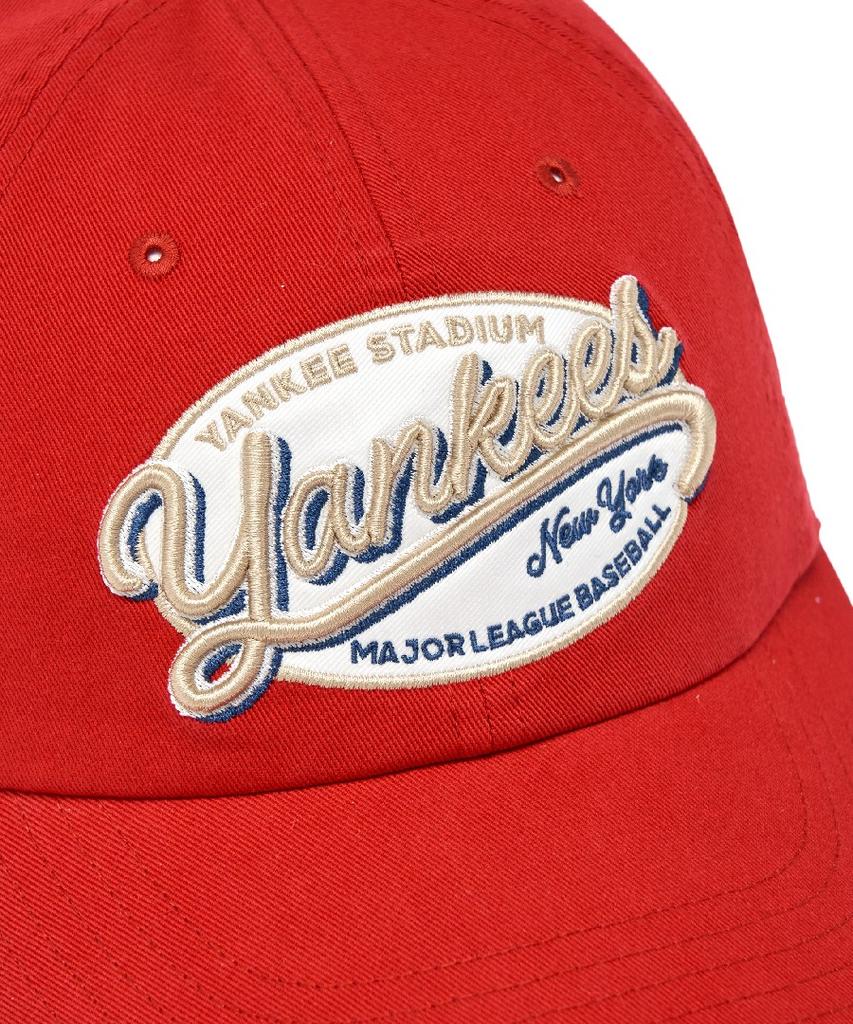 Emelbi Street Oval Cursive Unstructured Ball Cap Ny (Red)