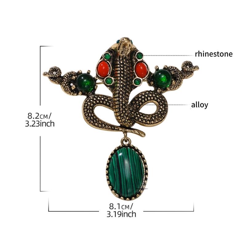 Fashionable Indian Snake Enamel Lapel Pin with Dripping Oil Designs Contrast Accessory for Party Supplies Costumes