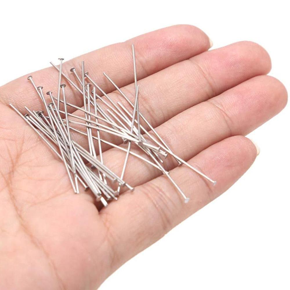 100pcs/lot Length 20mm/25mm/30mm/35mm/40mm Stainless Steel T word Head Pins for Diy Jewelry Making Head Pins Findings Dia 0.6mm 20mm