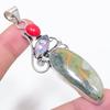 Natural Bumble Bee Jasper, Opal 925 Sterling Silver Jewelry Pendant 3.15" G6e91