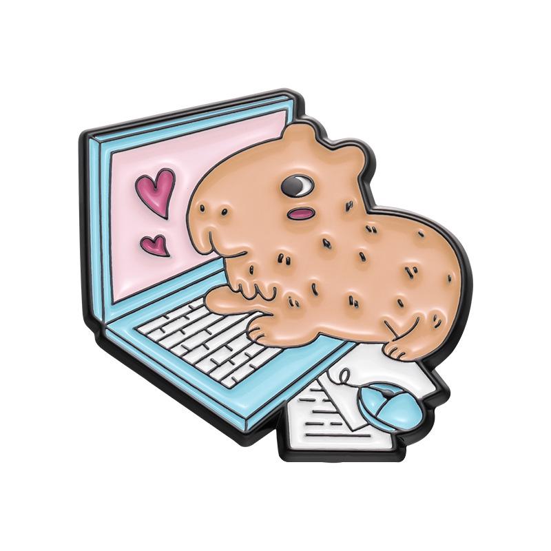 Cartoon Capybara Brooch Set: Cute Animal Series Badge from Europe & America