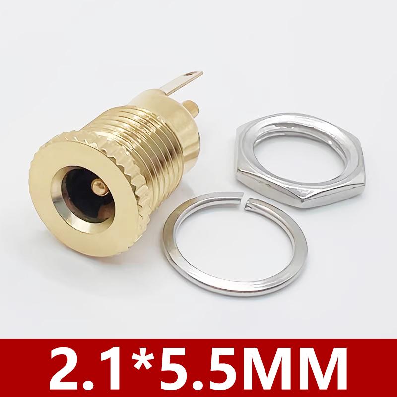 10/50PCS DC099 DC Power Jack Socket 5.5*2.1 5.5*2.5mm Female Panel Mount Connector Metal DC-099 11MM