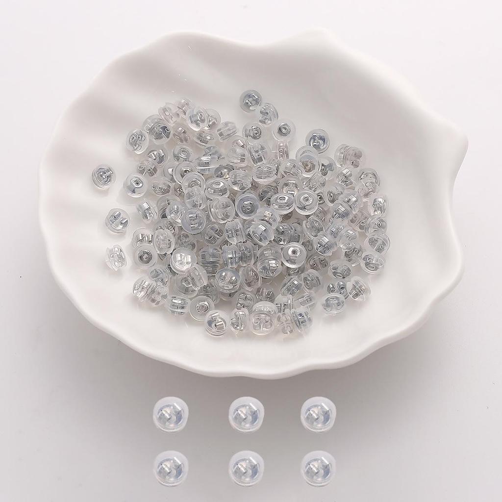 2pcs/bag Transparent Environment-Friendly Silicone Copper Earplugs For Ear Stud Accessories