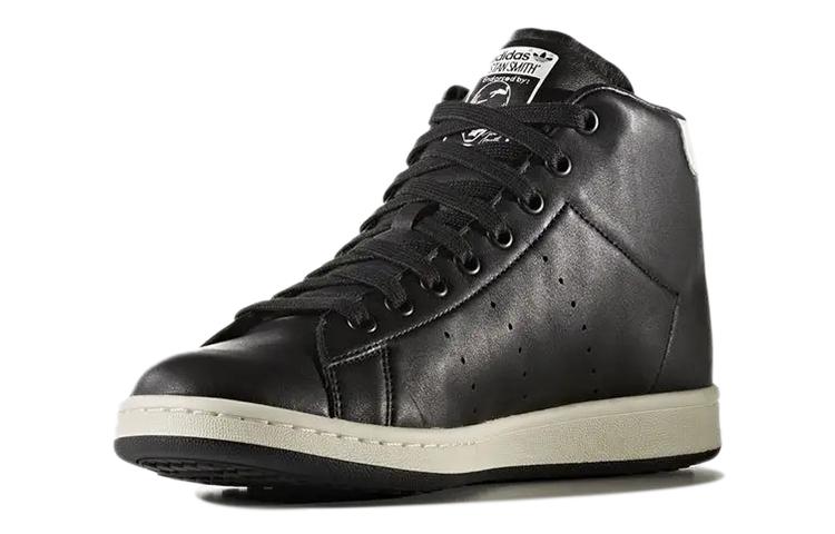 adidas Originals StanSmith Abriebfest Rutschfest Mittelhohe Skateboard-Schuhe Unisex Helles Schwarz S80497