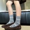 Retro Atmosphere Thickens And Warms Snowflake Wool Socks Women Pile Up Socks In The Tube First Snow Korean Drama