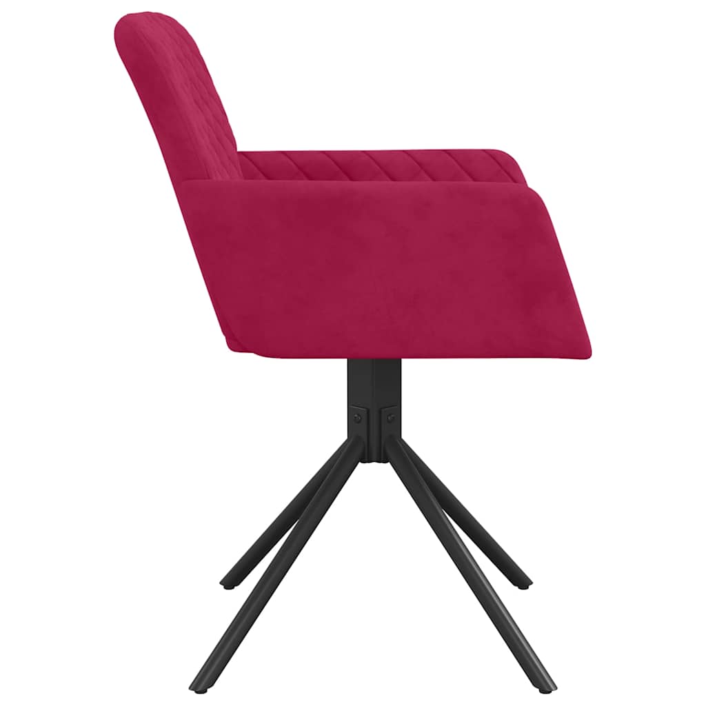 Dining Room Chairs 2 Pcs Swivel Burgundy Velvet