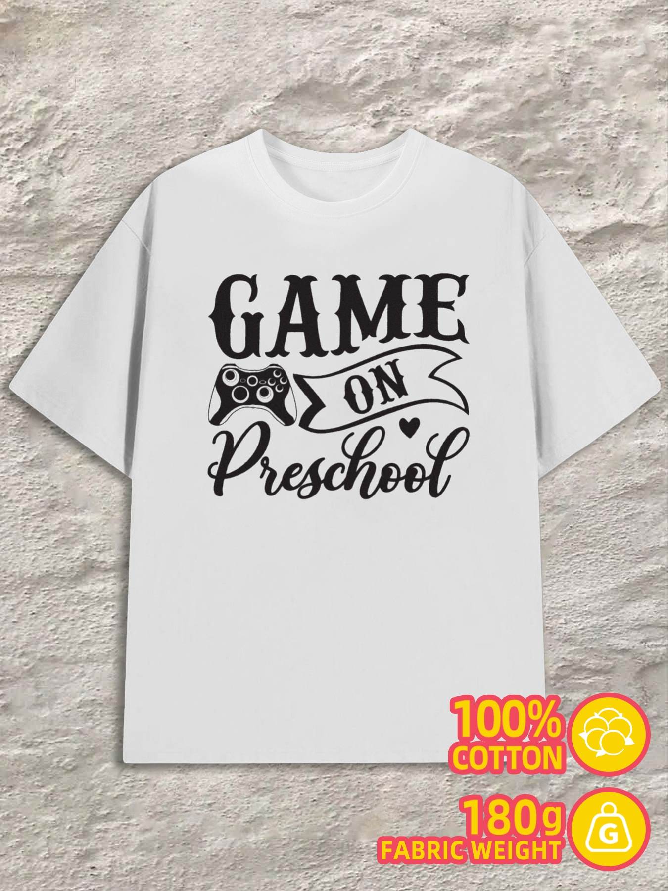 T-Shirt Y2K 3xl Game on Preschool White Regular Fit L