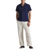 Polo Ralph Lauren Lightweight Breathable Cotton Linen Blend Waffle Knit Camp Collar Short Sleeve Straight Camp Shirt Men shirts 710P04764-001