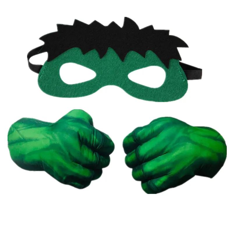 Kids Cartoon Pattern Printed Gloves Superhero Character Foam Gloves Halloween Cosplay Plush Cotton Fist Game Props One Size