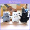 Charming White Black Grey Cat Plush Keychain Soft And Cuddly For Bags