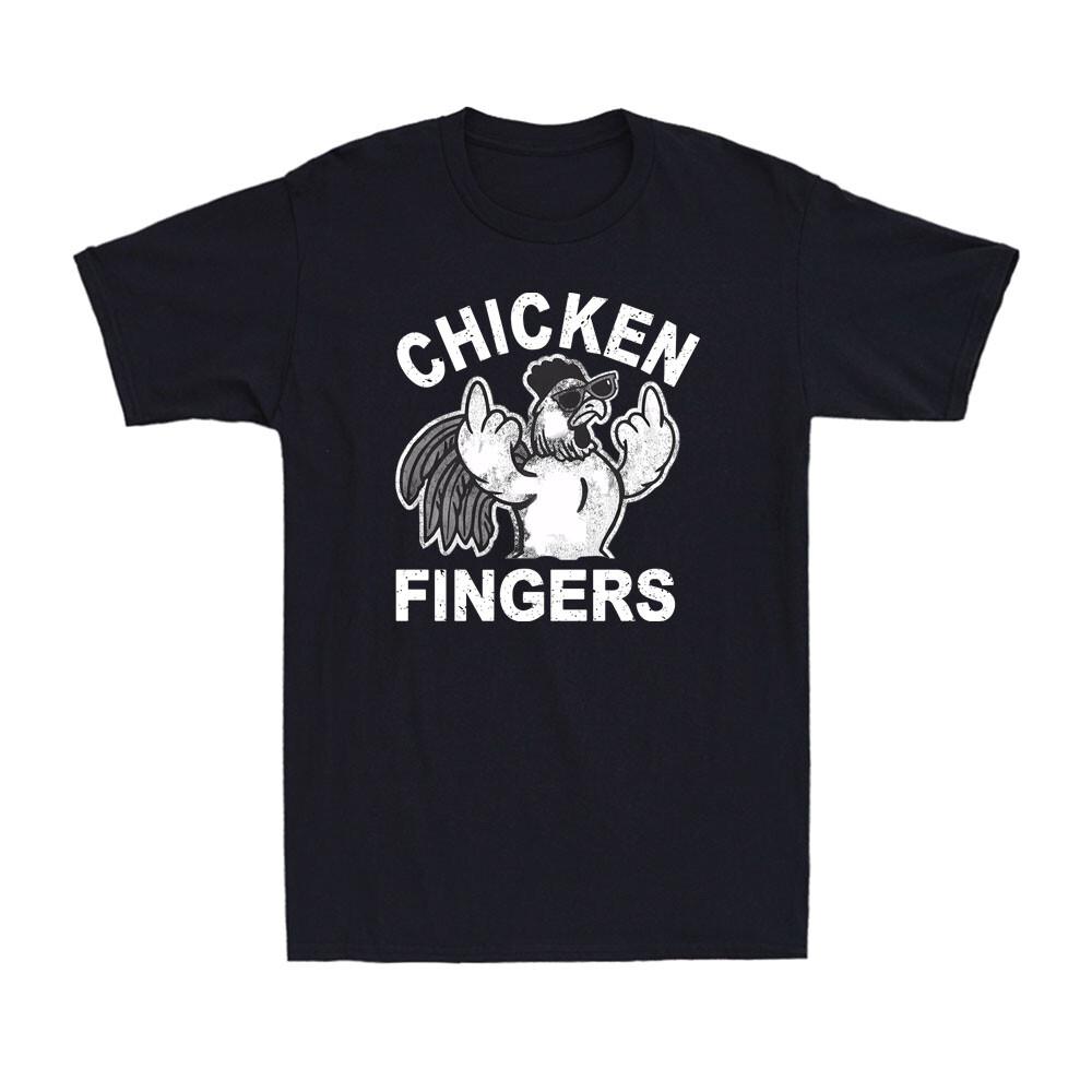 Chicken Fingers Funny Sarcastic Offensive Middle Finger Vintage Men s T-Shirt XXL
