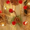 Christmas LED String Light Outdoor Waterproof Pine Cone Light Battery Box LED Copper Wire Fairy Garland Patio Decorate Lamp