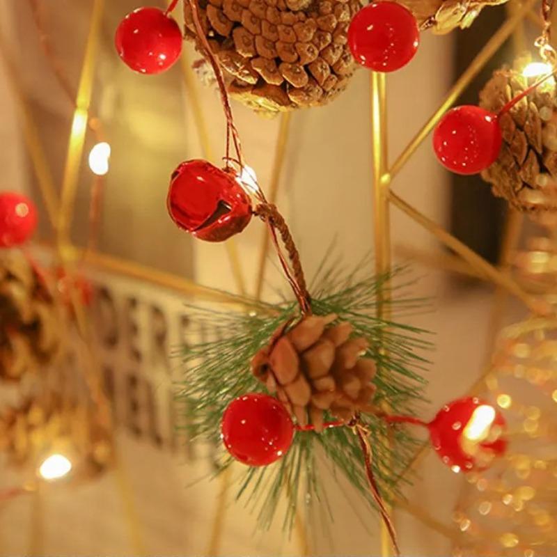 Christmas LED String Light Outdoor Waterproof Pine Cone Light Battery Box LED Copper Wire Fairy Garland Patio Decorate Lamp