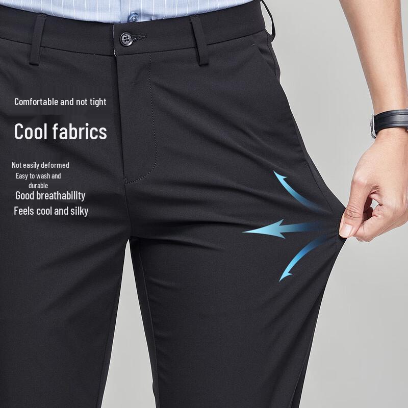 Men's Business Casual Straight Leg Trousers