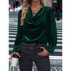 Autumn/Winter T-Shirts Women's Clothing Korean Velvet Pile Collar Women's Long Sleeve Top Women