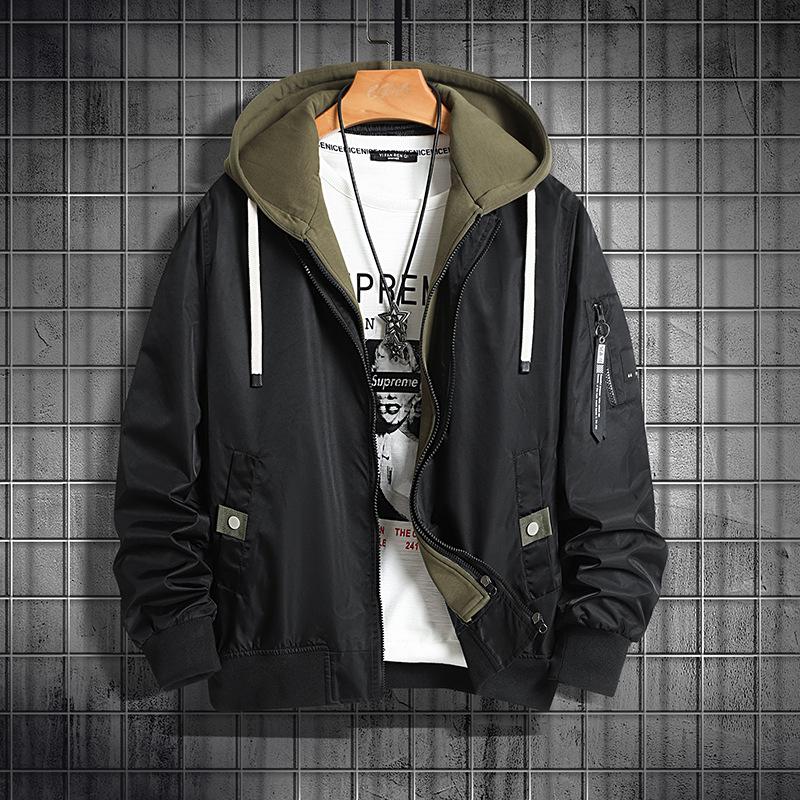 

Men s Trendy Two-Piece Look Casual Jacket, Spring/Autumn 2023, Plus Size, Loose-Fit Workwear 2XL чорний