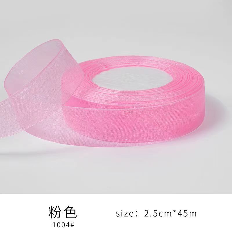 Organza Ribbon Sheer Chiffon Ribbon Bulk for Wrapping Decorating Valentine Wedding Birthday Bouquet Garland(50 Yard Each Roll,Bright Color)