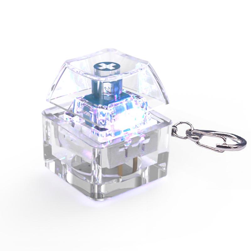 Mechanical Switch Keychain With Led Light Keyboard Key Chain Fidget Toy Keycap Stress Relief Novelty Toys Fidget Button Keyring