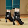 Fashion NEW Autumn Women Boots Pointed Toe High Heel Shoes Split Leather Shoes for Women Elegant Modern Boots Daily Shoes Zipper Boots