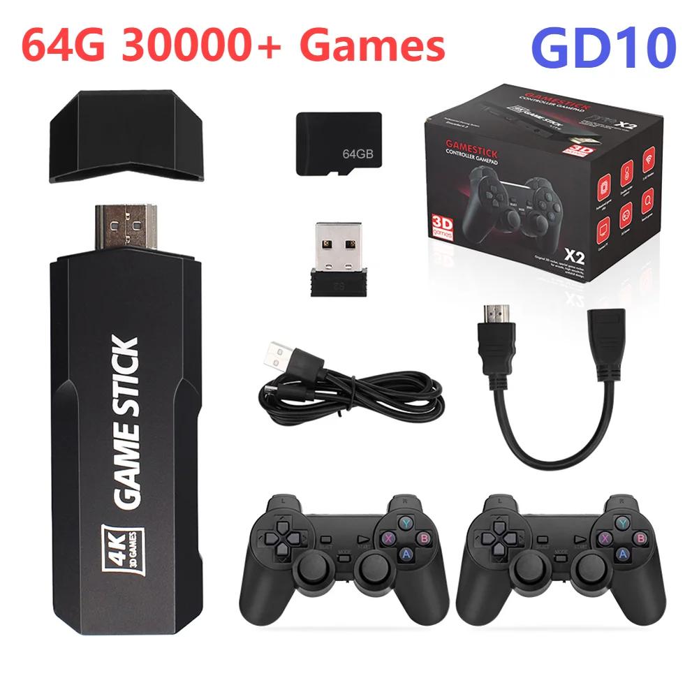 Игровая приставка GD10 X2 PLUS 4K HD Retro с беспроводными контроллерами, 58000 встроенных игр, поддержка карты TF