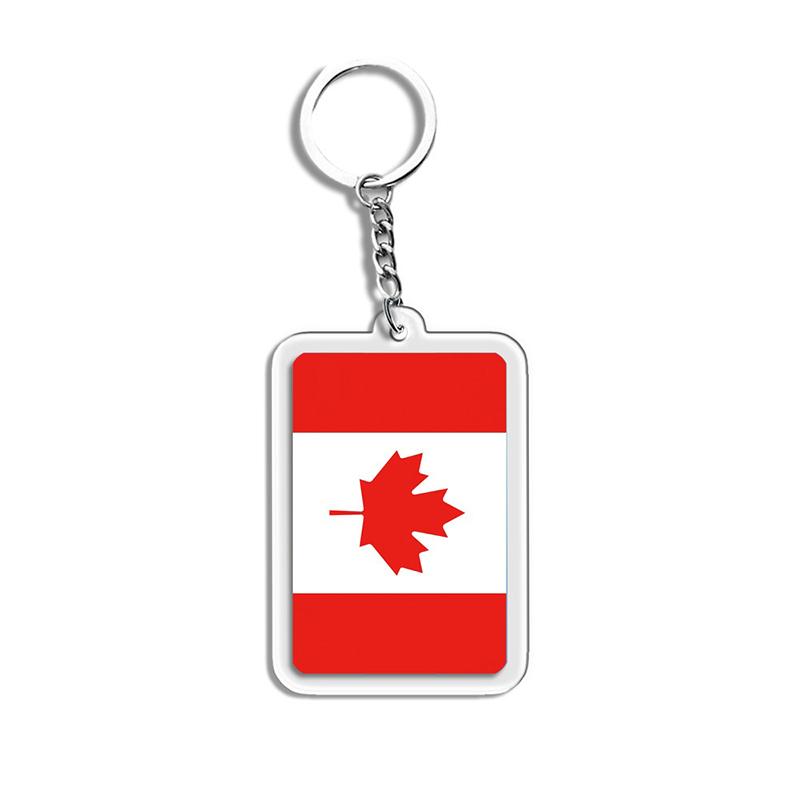Acrylic Keychain Country Flags Collection United States Spain Russia France For Car Key Bag Gift Souvenir