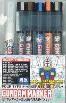 GSI Creos Gundam Marker Flow-In Inking Pen Set, Paint Marker GMS122