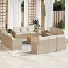 VidaXL Garden Lounge Set with Cushions 13 Pcs Beige Braided Resin 3223538